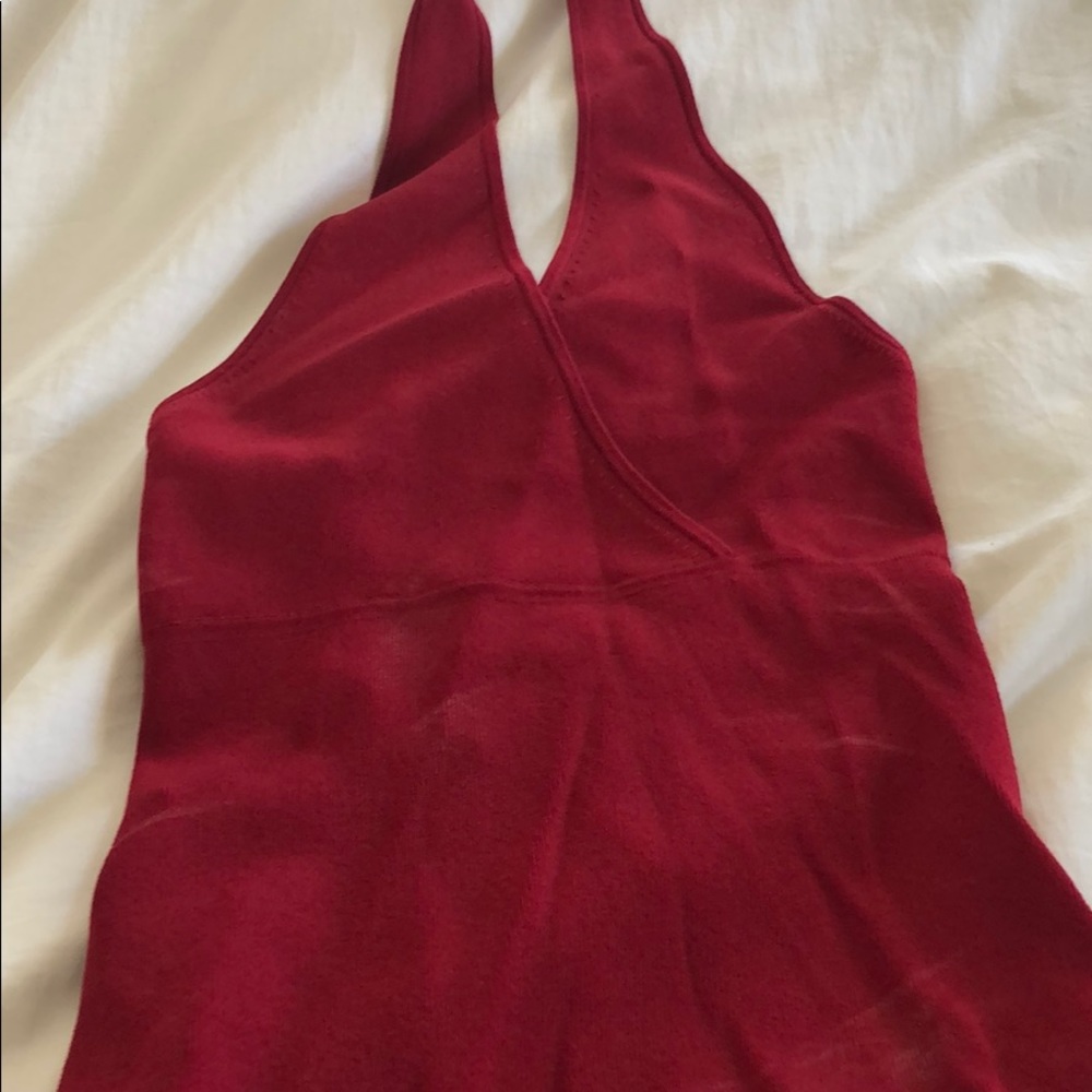 Red halter top